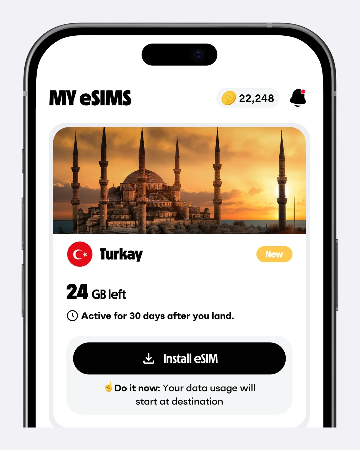 Installing a new eSIM for Turkey